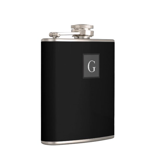 Vielen Dank Trauzeuge Trauzeuge Monogram Black Ges Flachmann (Rechts)