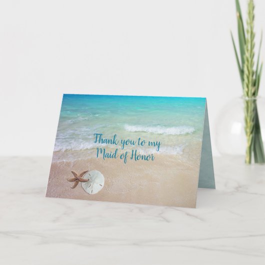 Vielen Dank Trauzeugin Beach Muscheln Card Karte (Vorderseite)