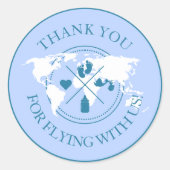 Vielen Dank Travel Baby Dusche Minimalistisch Mode Runder Aufkleber (Vorderseite)