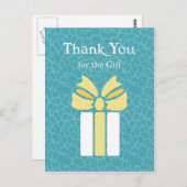 Vielen Dank, trendy Aquamarine und gelbe Tiermuste Postkarte (Vorne/Hinten)