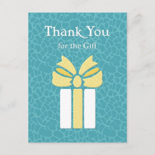 Vielen Dank, trendy Aquamarine und gelbe Tiermuste Postkarte (Vorderseite)