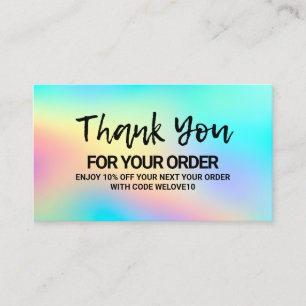 Vielen Dank Trendy Color Holo instagramm Discount Visitenkarte