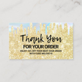 Vielen Dank trendy Gold Glitzer instagram Discount Visitenkarte