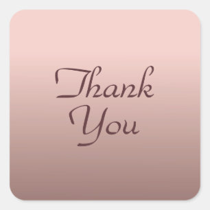 Vielen Dank trendy Template Rose Gold Color Elegan Quadratischer Aufkleber