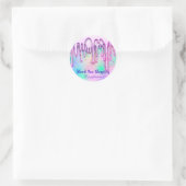 Vielen Dank Tropfen Pink Confetti Holographic Runder Aufkleber (Tasche)