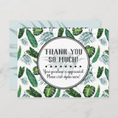 Vielen Dank Tropical Foliage Palm Blätter & Grünfl Postkarte (Vorne/Hinten)