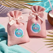 Vielen Dank Tropical Pink Summer Birthday Pool Par Runder Aufkleber