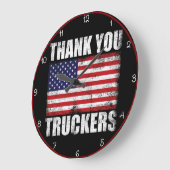Vielen Dank, Truckers American Flag Große Wanduhr (Winkel)
