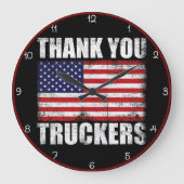 Vielen Dank, Truckers American Flag Große Wanduhr (Vorderseite)