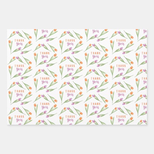 Vielen Dank, Tulip Wrapping Paper Sheets Geschenkpapier Set (Vorderseite 3)