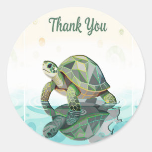 Vielen Dank, Turtle Round Aufkleber Sheet