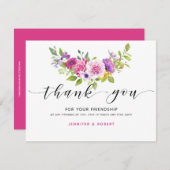 Vielen Dank Typografie bunt Blumenstrauß Dankeskarte (Vorne/Hinten)