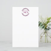 Vielen Dank Typografie Chic Lila Leaf Wreath (Stehend Vorderseite)