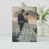 Vielen Dank Typografie Hochzeit Foto qr-Code Einladung (Stehend Vorderseite)