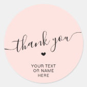 Vielen Dank Typografie Minimalistisch Elegant Blus Runder Aufkleber (Vorderseite)