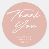 Vielen Dank Typografie minimalistisch rot pink Runder Aufkleber (Vorderseite)