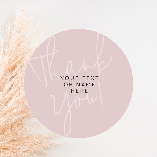 Vielen Dank Typografie minimalistisch rot pink Runder Aufkleber