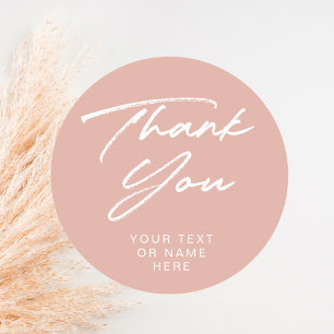 Vielen Dank Typografie minimalistisch rot pink Runder Aufkleber