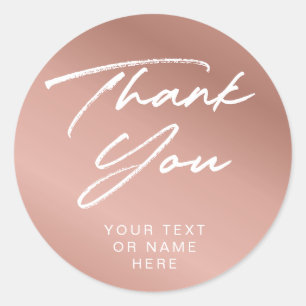 Vielen Dank Typografie minimalistisch rot Rosa Kla Runder Aufkleber