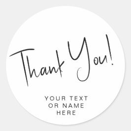 Vielen Dank Typografie minimalistisch schwarz-weiß Runder Aufkleber