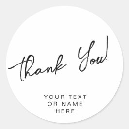 Vielen Dank Typografie minimalistisch schwarz-weiß Runder Aufkleber