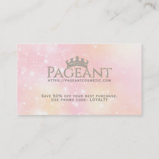 Vielen Dank Typografie Pastel Funkelnd Background Rabattkarte (Rückseite)