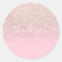 Vielen Dank Typografie Rose Pink Glitzer ombre