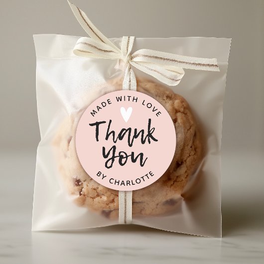 Vielen Dank Typografie rot Rosa Classic Round Stic Runder Aufkleber