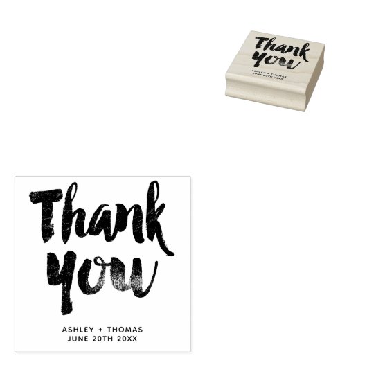 Vielen Dank Typografie rustikale schick einfache H Gummistempel (Stempel)