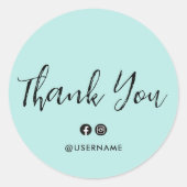 Vielen Dank Typografie Simple Eleganized Customize Runder Aufkleber (Vorderseite)