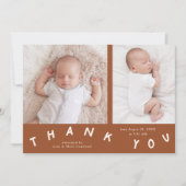 Vielen Dank Typografie Terracotta Birth Foto Ankündigung (Vorderseite)