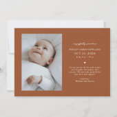 Vielen Dank Typografie Terracotta Birth Foto Ankündigung (Rückseite)