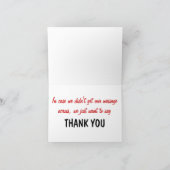 Vielen Dank Typografie Word Cloud Red Black Dankeskarte (Innenseite)