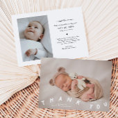 Vielen Dank Typografy Birth Announcement Foto Ankündigung