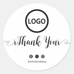 Vielen Dank Typografy Logo Simple Classic Rou Runder Aufkleber