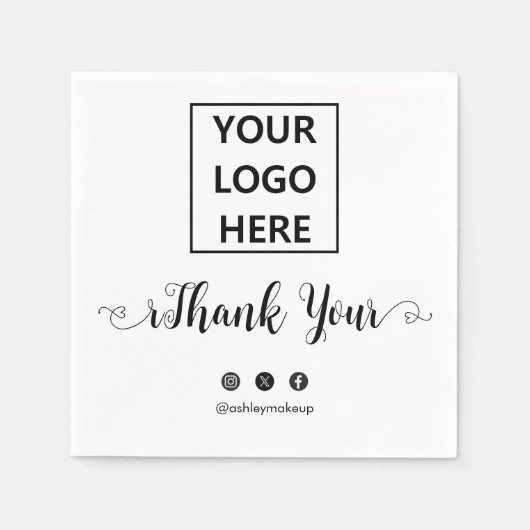 Vielen Dank Typografy Logo Simple Classic Serviette (Vorderseite)