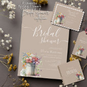 Vielen Dank Typografy Spring Flowers Brautparty Runder Aufkleber