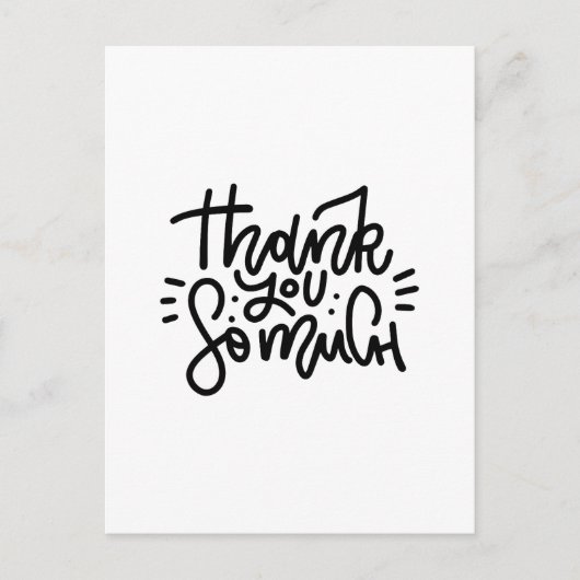 Vielen Dank Typography Postkarte (Vorderseite)