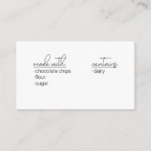 Vielen Dank Umschließungskarte für Backen Begleitkarte (Rückseite)