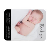 Vielen Dank und Baby Birth Announcement, Script-Te Magnet (Horizontal)