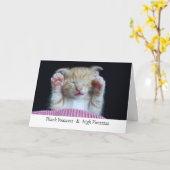 Vielen Dank und High Five, Schlafkätzchen Karte (Gelbe Blume)