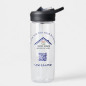 Vielen Dank und Ihr Geschäftslogo QR-Code Trinkflasche (Links)