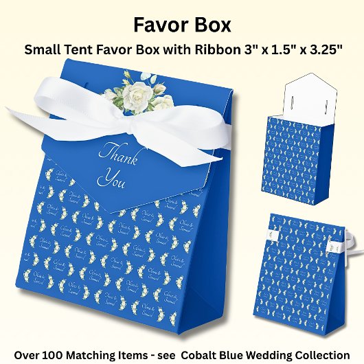 Vielen Dank, und Ihre Namen Cobalt Blue & White hi Geschenkschachtel