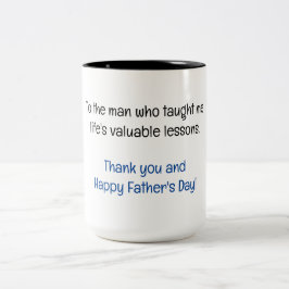 Vielen Dank und viel Glück zum Vater Zweifarbige Tasse