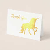 Vielen Dank Unicorn Birthday Gold Folienkarte (Vorderseite)