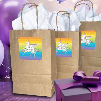 Vielen Dank Unicorn Regenbogenstreifen Quadratischer Aufkleber