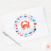 Vielen Dank unter dem Regenbogenfisch Runder Aufkleber (Umschlag)