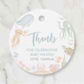 Vielen Dank unter der Sea Baby Dusche Geschenkanhänger (Vorderseite)