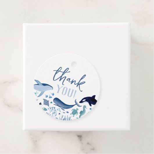 Vielen Dank unter der Sea Blue Boy Baby Dusche Geschenkanhänger (Beispiel)