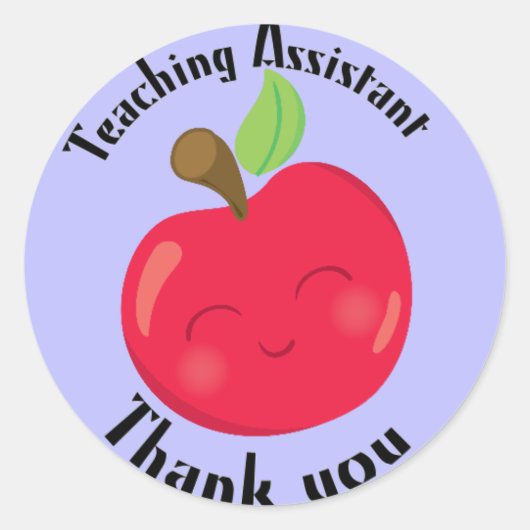 Vielen Dank Unterrichtsassistent Runder Aufkleber (Vorderseite)